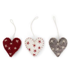Set di 3 cuori con stelle